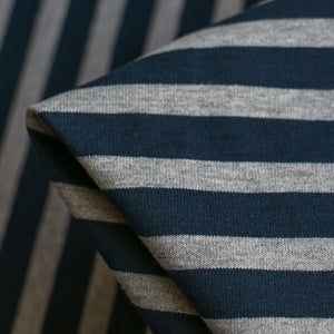 Shikku Stripe Navy/Grey Marle