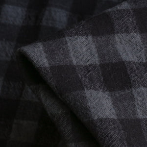 Kiyo Charcoal/Black Brushed Cotton Flannel