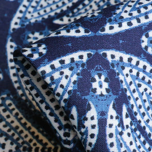 Kaleidoscope Blue Printed Linen