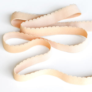 Scalloped Elastic (16mm) - Nude